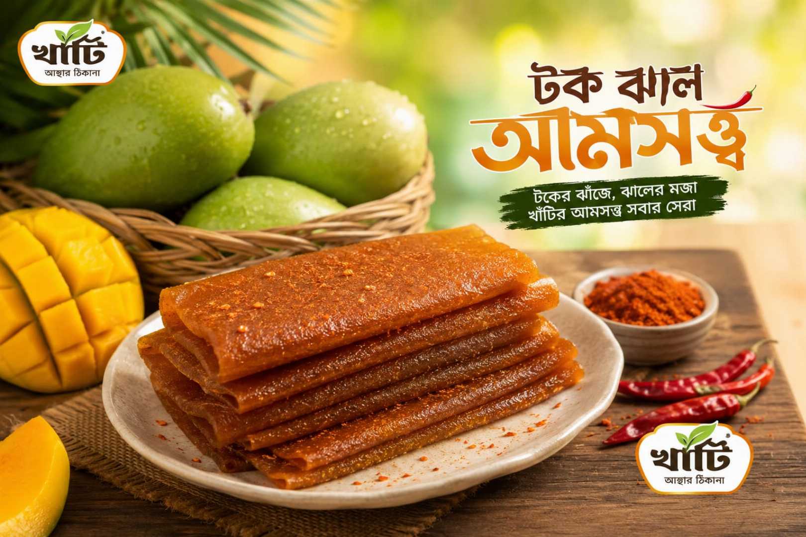 খাঁটি,টক-ঝাল,আমসত্ত্ব